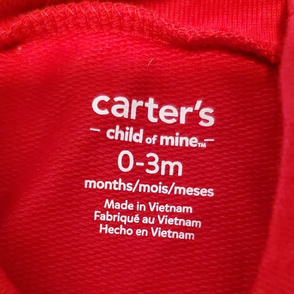 Carter's Red Sweater and Santa Print Pants